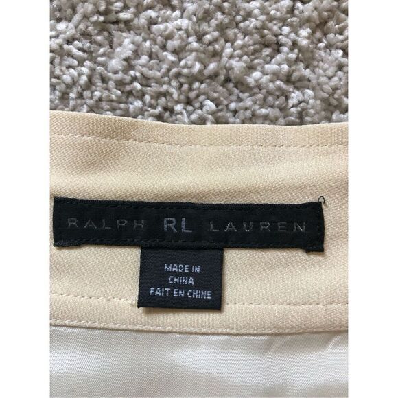Ralph Lauren Black Label Women’s %100 Silk Cream Elegant Knee Length Silk Skirt - Picture 4 of 7